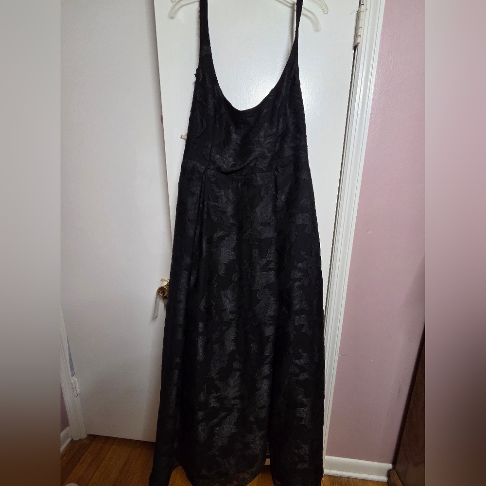 * FREE SHIPPING * Azazie Open Back Floor Length Gown - Picture 5 of 8